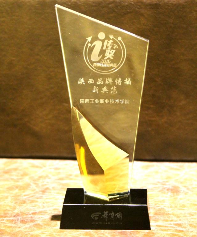 “2016陕西品牌传播新典范”奖杯