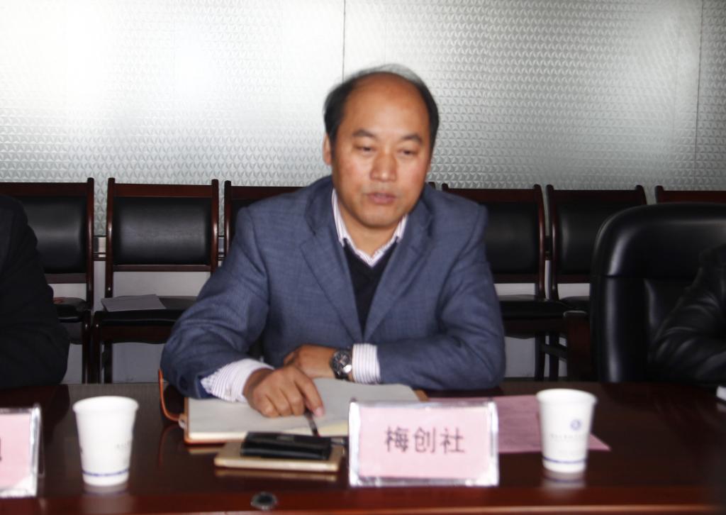 副院长梅创社介绍乐游棋牌基本情况