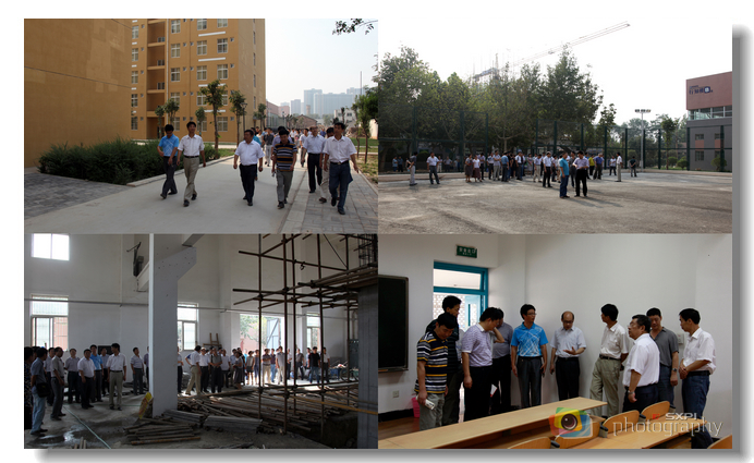 会前,与会人员参观暑期校园建设情况